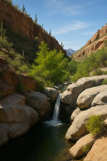 Sabino Canyon Cascade: Desert Oasis in Stone